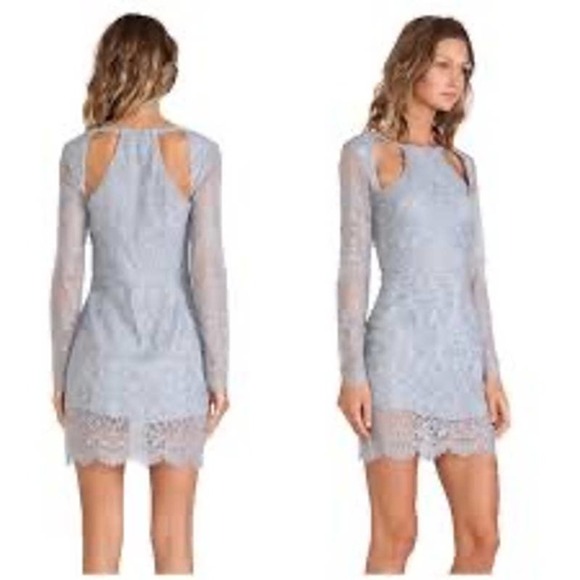 For Love and Lemons Eternal Love Lace Mini Dress in Powder Blue SZ M - Picture 5 of 11
